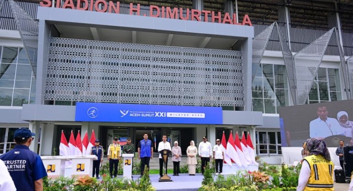 Rehabilitasi dan Renovasi Pembangunan Venue PON XXI di Aceh Diresmikan Jokowi